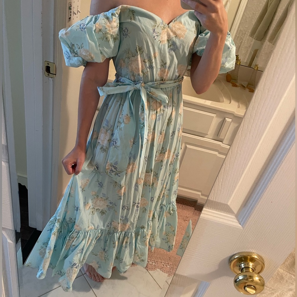 LoveShackFancy dress 🩵💛 NWT